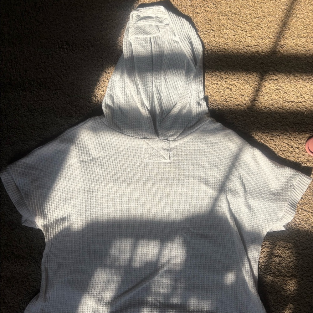 Paper Crane White Hooded Waffle Knit Tee
